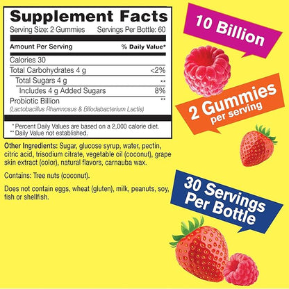 Probiotics for Women Gummies (2 Pack) - 10 Billion CFU - for Digestive Support, Gut Health, and Feminine Health Support -Berry Flavor - Vegan, Delayed Release Womens Probiotic - 60 Gummies