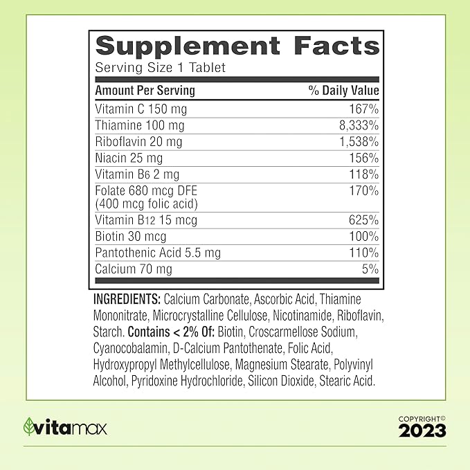 Spring Valley Super Vitamin B-Complex Tablets 500 Count 16 Months (2 Items)