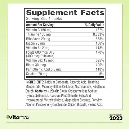 Spring Valley Super Vitamin B-Complex Tablets 500 Count 16 Months (2 Items)