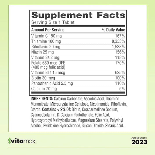 Spring Valley Super Vitamin B-Complex Tablets 500 Count 16 Months (2 Items)