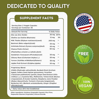 Liver Support - Natural Milk Thistle 60 Veggie (30 Days