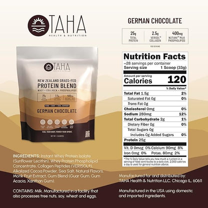 Taha Health & Nutrition Mind+Body+Soul Protein Blend 25g of 400mg Milk