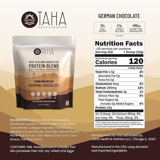 Taha Health & Nutrition Mind+Body+Soul Protein Blend 25g of 400mg Milk