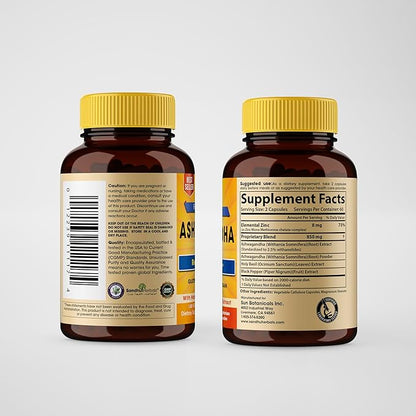 Sandhu Herbals Ashwagandha Supplement|120 Organic 4 1 Capsules, 2 months supply|8000mg with