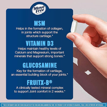 Move Free Advanced Glucosamine Chondroitin MSM D3 Joint 120 Tablets (60 servings)*