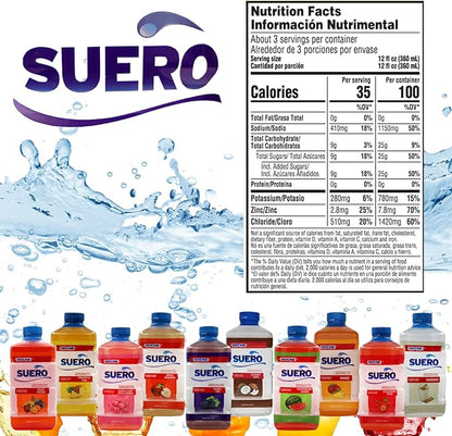 SUERO Electrolyte Solution with Zinc, Rehydrates, Restores Minerals and Nutrients, Apple Flavor, 2-Pack of 33.8 Fl Oz 2 Bottles