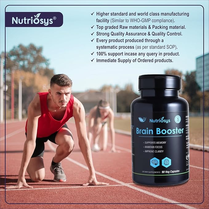 Brain Booster 90 Veggie Capsules, Dietary Supplement for Healthy System, Vitamin Capsules for Men, Women and Adults, Multivitamins Capsules for Brain, Vitamin Supplements.