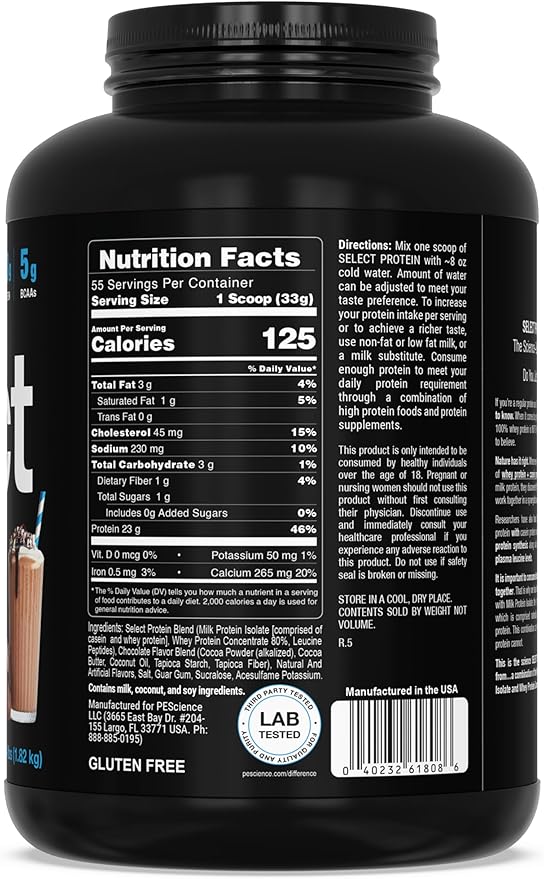 PEScience Select Low Carb Protein Powder, 55 Serving,