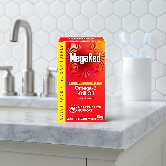 MegaRed Krill Oil 350mg Omega 3 #1 Dr 130 Softgels (130 Servings)