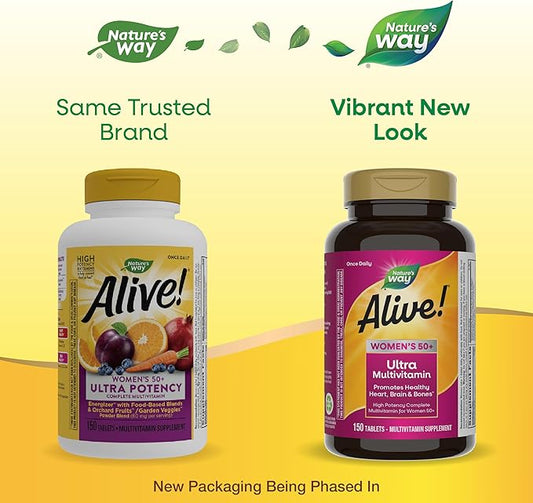 Nature’s Way Alive! Women’s 50+ Ultra B12, Gluten-Free, 150 Tablets