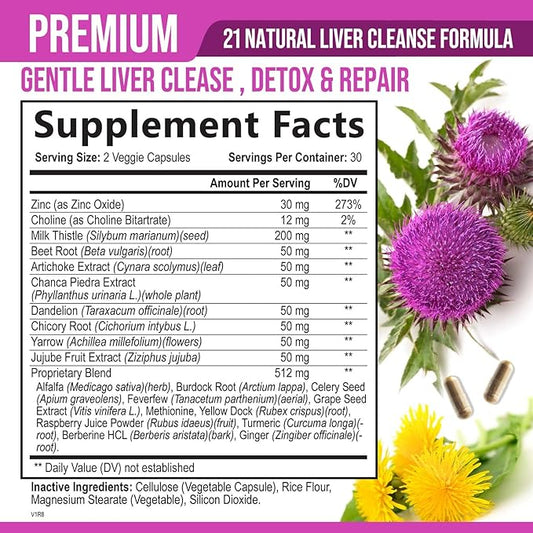 Liver Cleanse Detox & Repair Formula 60 Capsules