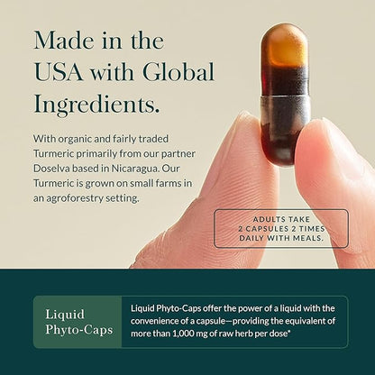 Gaia Herbs Turmeric Supreme Joint Health - Joint Support Supplement - with Quercetin, Black Pepper, Boswellia, Ginger Root, Curcuminoids, & More - 60 Liquid Phyto-Capsules (15-Day Supply)