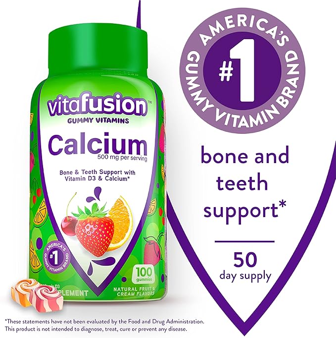 Vitafusion Chewable Calcium Gummy Vitamins Bone 50+ Multivitamin