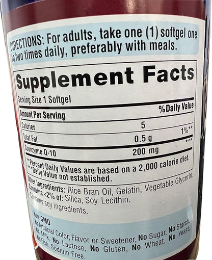 Puri-tans Pride CoQ10 200mg 240 Softgels,
