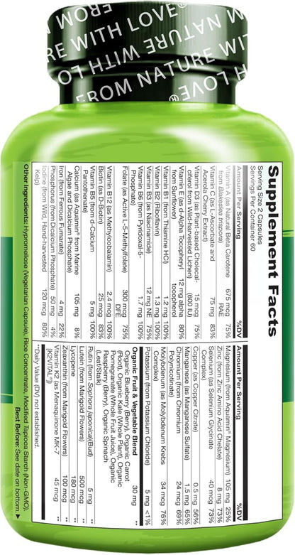 NATURELO Whole Food Multivitamin for Teens 120 Capsules