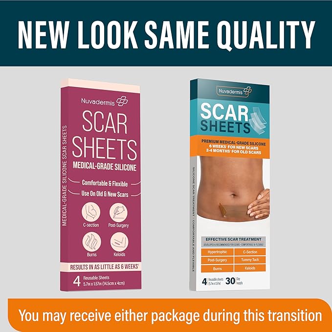 NUVADERMIS Silicone Scar Sheets 2 Packs 4 -