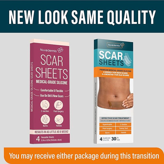 NUVADERMIS Silicone Scar Sheets 2 Packs 4 -