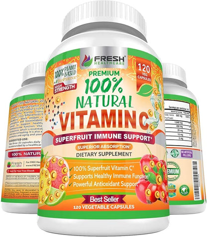 Natural Vitamin C 100% from 500mg - 120 Capsules