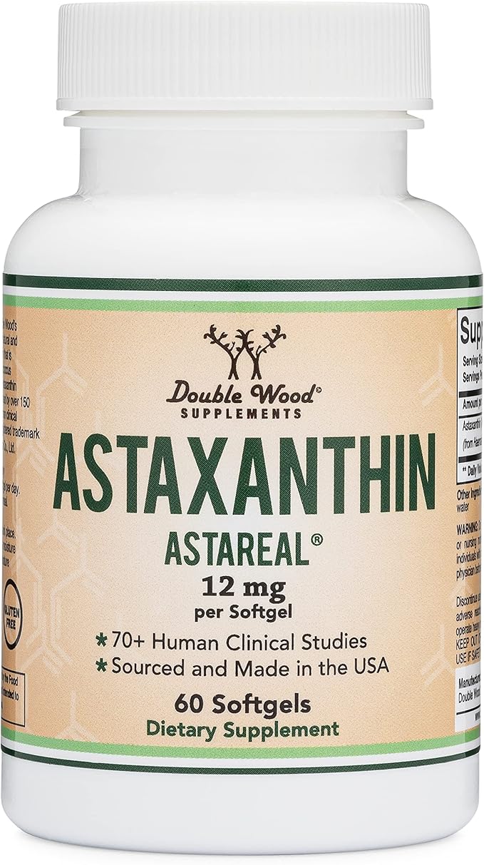 Astaxanthin 12mg Max Strength (AstaReal: Natural 70+ Human