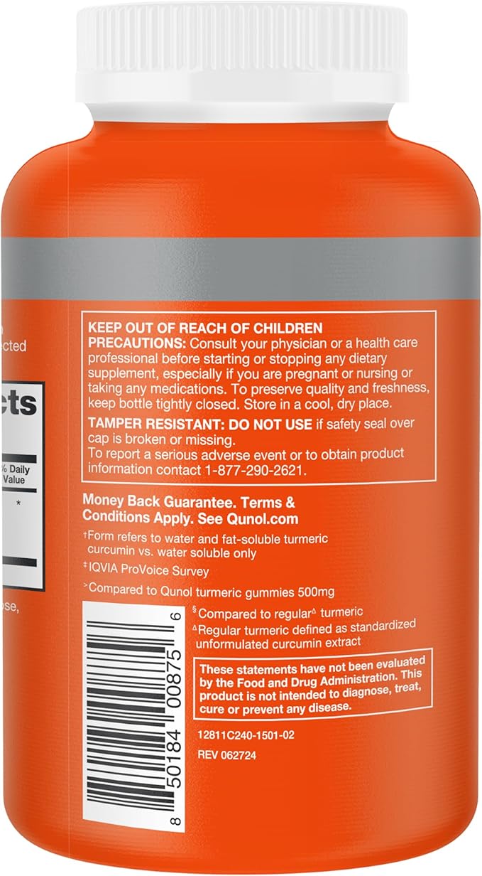 Qunol Turmeric Curcumin Supplement, Turmeric 1000mg 240 Count 1)