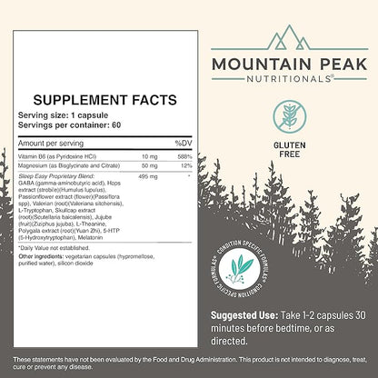 Mountain Peak Nutritionals Sleep Easy 5-HTP, Amino (60 Capsules)