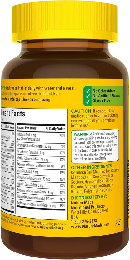 Nature Made Multivitamin Tablets with Iron, 130 Tablets, 130 Day
