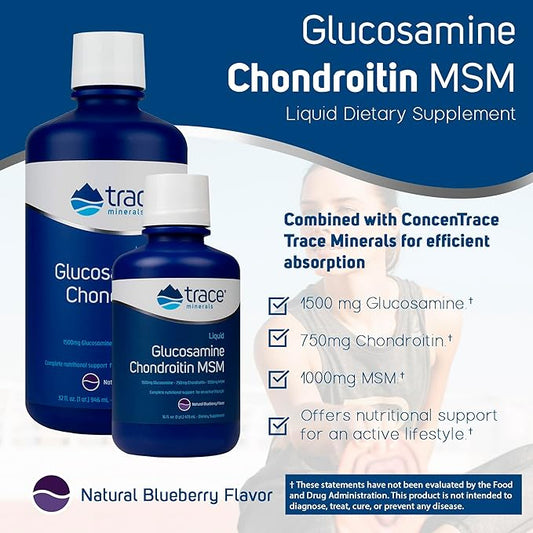 Trace Minerals | Liquid Glucosamine Chondroitin 16 Servings, 16 fl