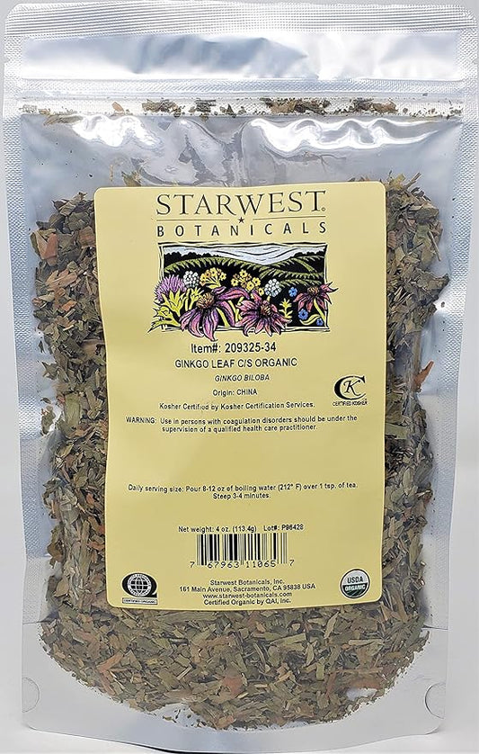 Ginkgo Leaf Cut & Sifted Organic 4 Oz