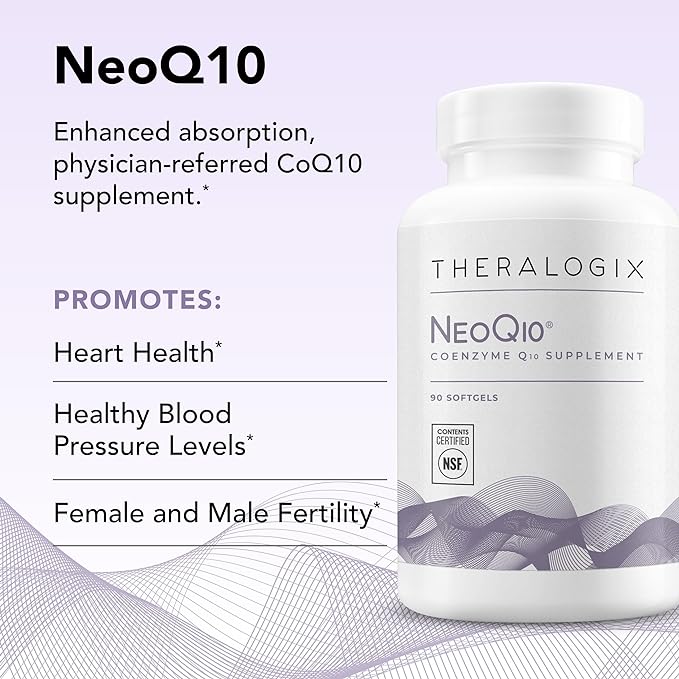 Theralogix NeoQ10 Coenzyme Q10 Supplement CoQ10 Fertility 90 Softgels (90-Day Supply)