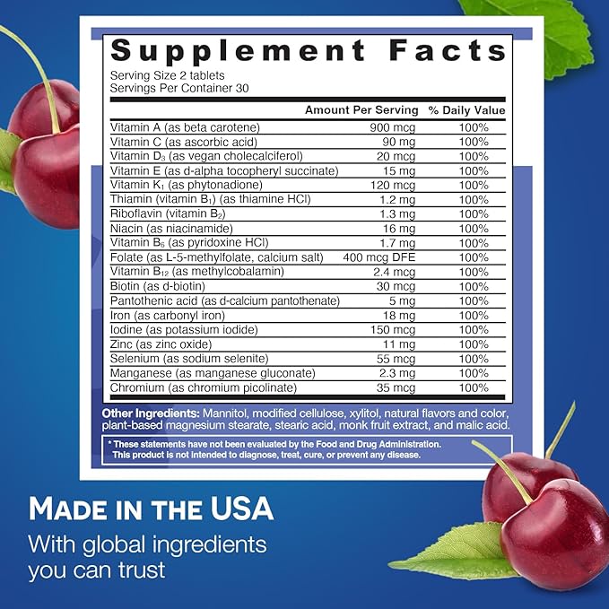 EZ Melts Dissolvable Multivitamin with Iron 1-Month Supply