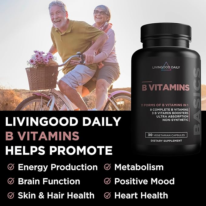 Livingood Daily Vitamin B Complex Capsules 30 Capsules