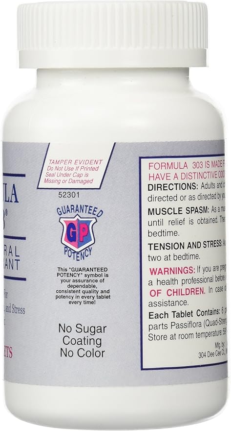 Dee Cee Labs Formula 303 Maximum 250 Tablets;