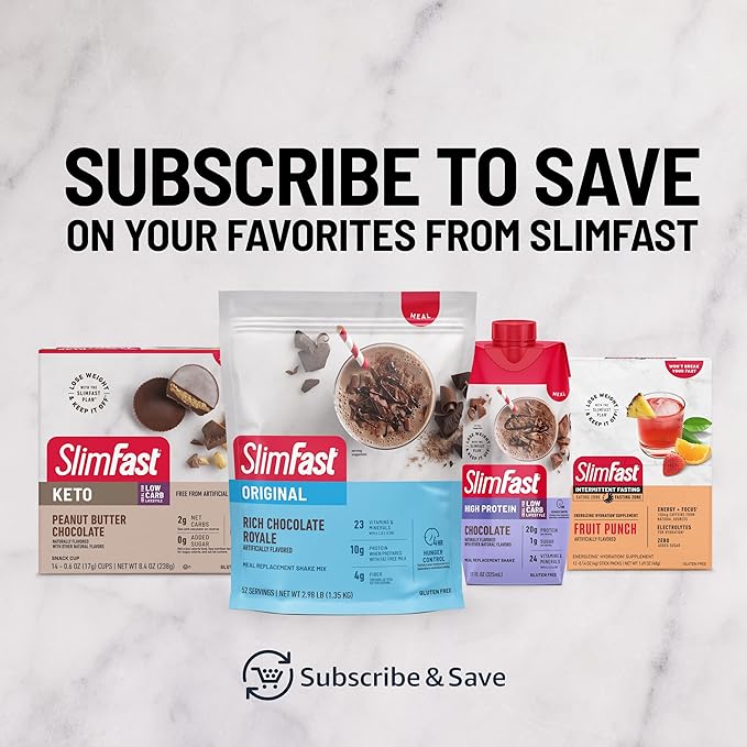SlimFast Meal Replacement Powder, Original Rich 10g of 14 Servings 3) (Packaging
