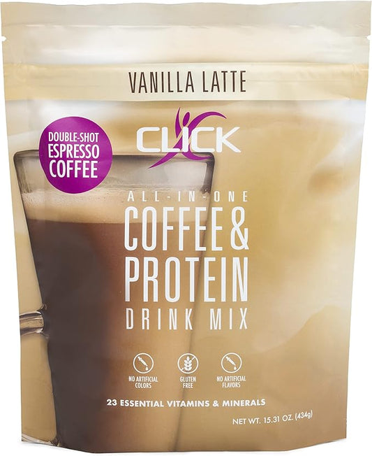 CLICK Coffee Protein Powder 16g Protein 23 Essential 150mg Caffeine