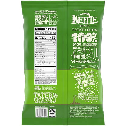 Kettle Brand Potato Chips, Jalapeno Kettle Chips, Party Size, 13 Oz (Pack of 3)