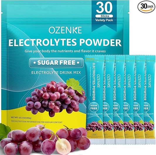 Electrolytes Powder Packets, 30 Sticks Hydration 0 Sugar 0 Calorie,