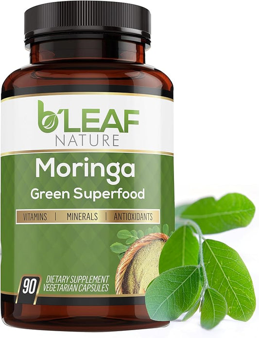 B’Leaf Nature Pure Organic Moringa Oleifera 1000mg - 90 Capsules