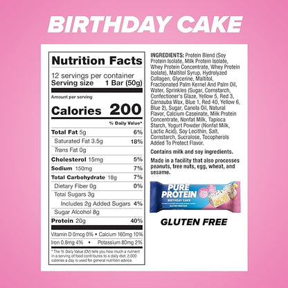 Pure Protein Bars, High Protein, Nutritious 1.76 oz, 12 (Packaging