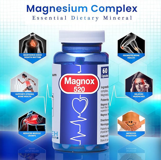 MAGNOX® 520 | Magnesium Supplement 520mg 3X More (60 Vegan