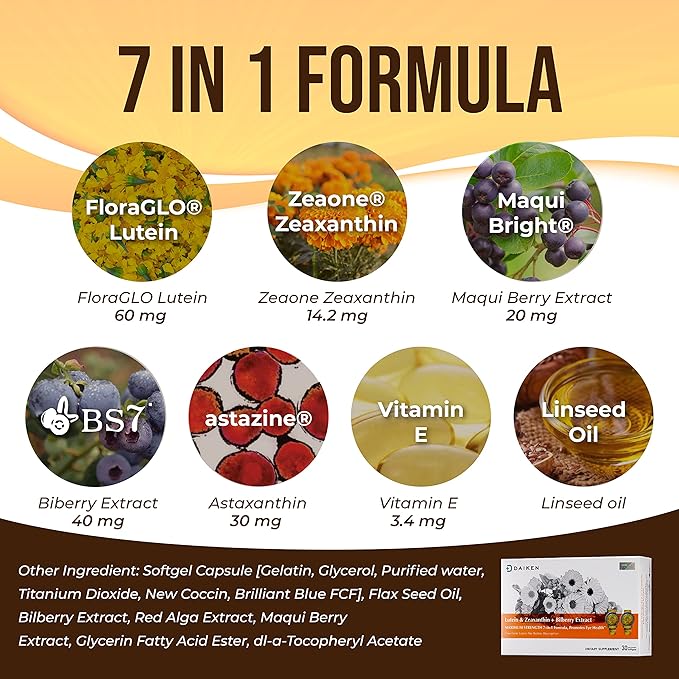 DAIKEN Lutein 10 mg Zeaxanthin 2 30 Softgels