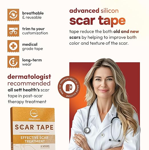 10 Pack Silicone Sheets for Scars, (6” x 1.6”)