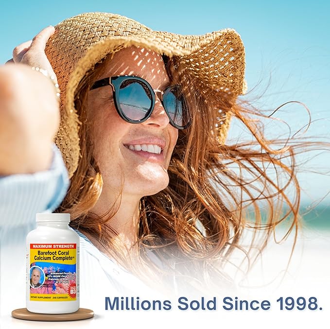 1500mg, 240 Capsules- Coral Calcium Supplement Developed by Bob Barefoot- Supports Overall Health & PH Levels- Contains Calcium, Magnesium, & Vitamins