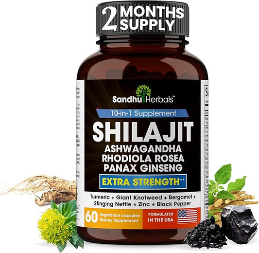 Pure Himalayan Shilajit Capsules for Men 60 Count