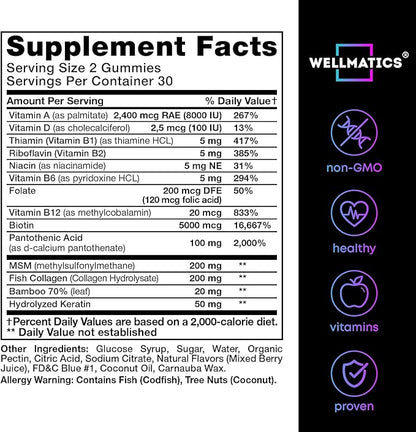 Hair Vitamins Biotin Gummies