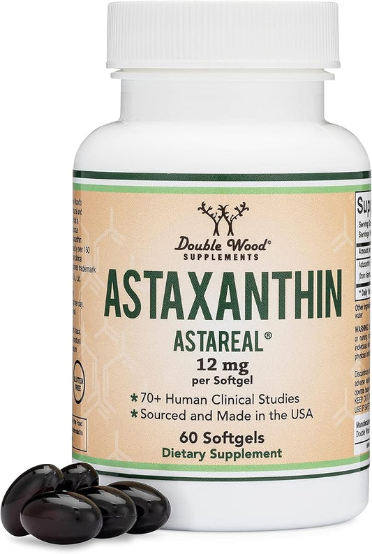 Astaxanthin 12mg Max Strength (AstaReal: Natural 70+ Human
