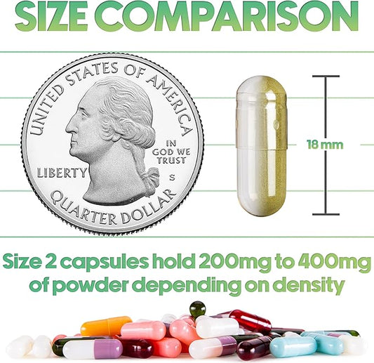 XPRS Nutra Size 2 Empty Capsules - 1000 Count Empty Gelatin Capsules - Empty Pill Capsules - DIY Capsule Filling - Pure Bovine Pill Capsules Empty Gel Caps (White)