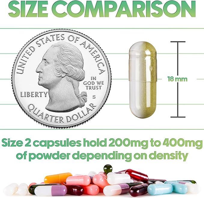 XPRS Nutra Size 2 Empty Capsules - 1000 Count Clear Empty Gelatin Capsules - Empty Pill Capsules - DIY Capsule Filling - Pure Bovine Pill Capsules Empty Gel Caps