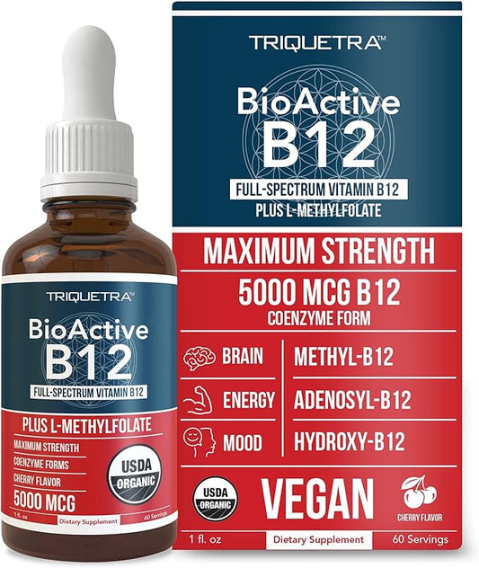 BioActive Vitamin B12 5000 mcg 3 BioActive B12 Forms B12, Adenosyl B12 & B12 | (60 Servings)