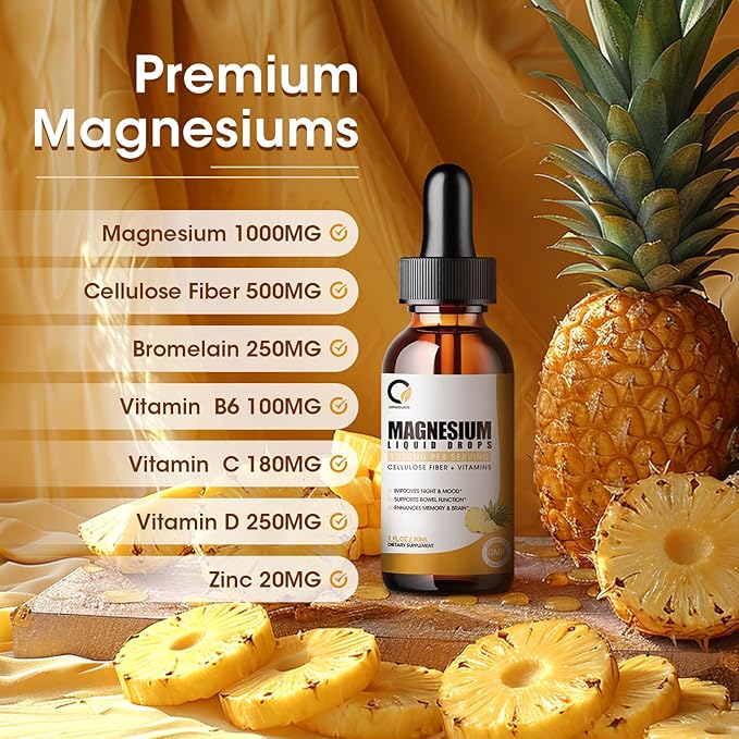 (2 Pack) ORGEUOS Magnesium Glycinate Supplement 1000mg High B6, D,
