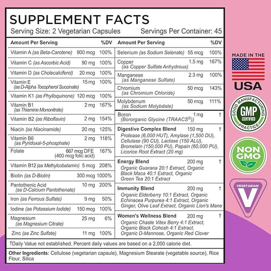 FarmHaven Multivitamin for Women D3, Folate, 2_180 Capsules